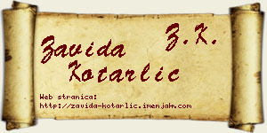 Zavida Kotarlić vizit kartica